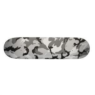 Kamouflage för grå färgvitsvart skateboard bräda 20 cm