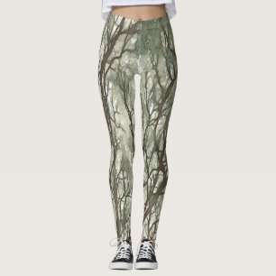 Kamouflage för Grönt av vattenfärg Grenar Leggings