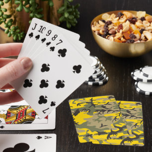 Kamouflage för gult och Grönt, militär, armé Casinokort