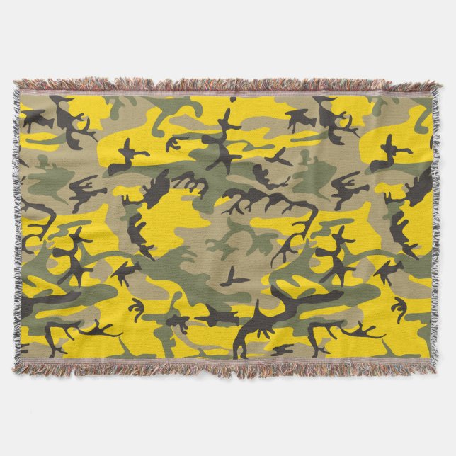 Kamouflage för gult och Grönt, militär, armé Filt (Framsidan)