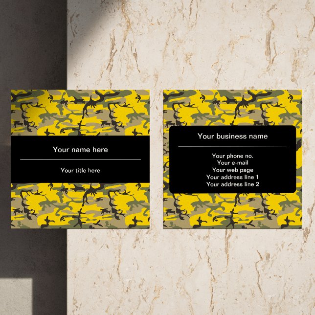 Kamouflage för gult och Grönt, militär, armé Fyrkantigt Visitkort (Skapare uppladdad)