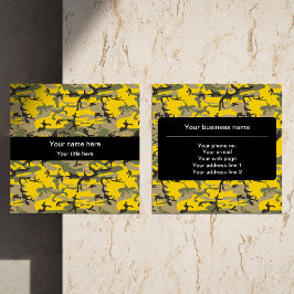 Kamouflage för gult och Grönt, militär, armé Fyrkantigt Visitkort