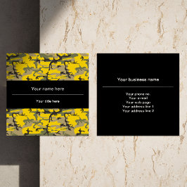 Kamouflage för gult och Grönt, militär, armé Fyrkantigt Visitkort