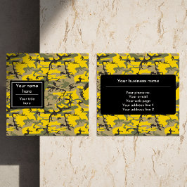 Kamouflage för gult och Grönt, militär, armé Fyrkantigt Visitkort