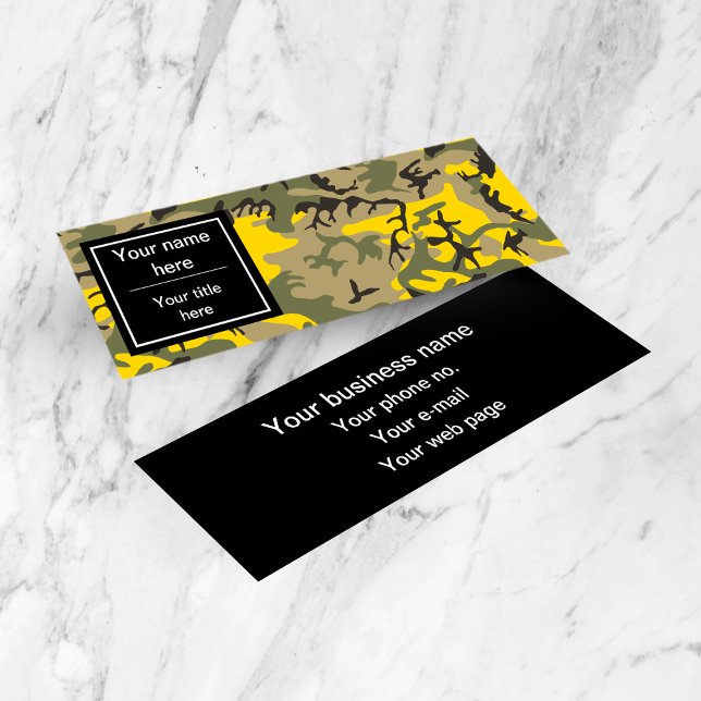 Kamouflage för gult och Grönt, militär, armé Mini Visitkort (Skapare uppladdad)