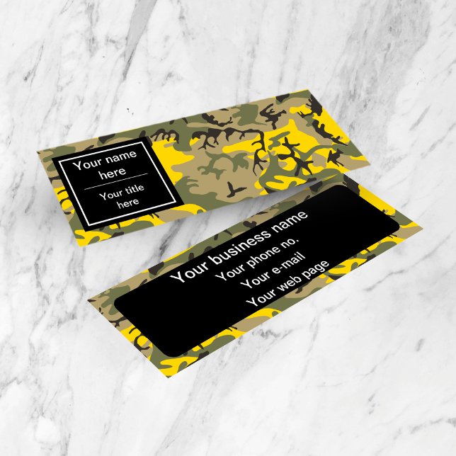 Kamouflage för gult och Grönt, militär, armé Mini Visitkort (Skapare uppladdad)