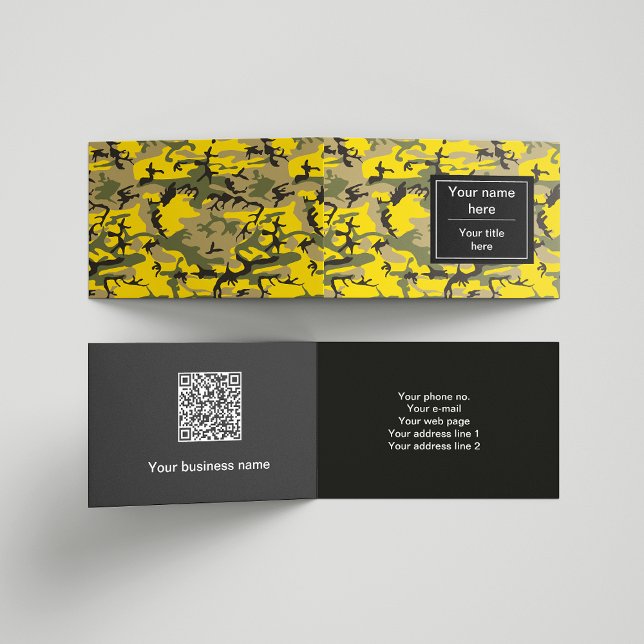 Kamouflage för gult och Grönt, militär, armé Visitkort (Skapare uppladdad)
