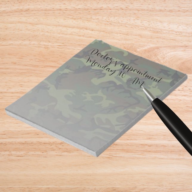 Kamouflage för militär Grönt Anteckningsblock (Military Green Camouflage Notepad)