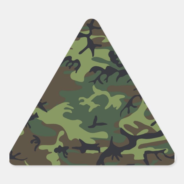 Kamouflage för militär Grönt Triangelformat Klistermärke (Framsida)