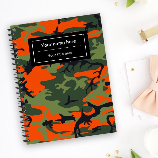 Kamouflage för orange och Grönt, militär, armé Anteckningsbok (Skapare uppladdad)