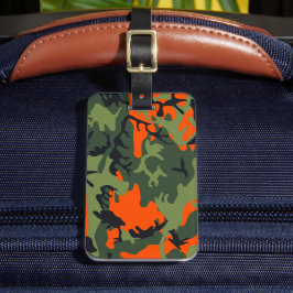 Kamouflage för orange och Grönt, militär, armé Bagagebricka