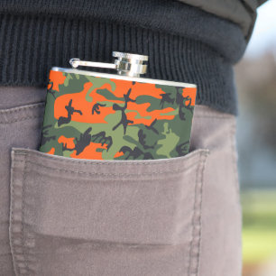 Kamouflage för orange och Grönt, militär, armé Fickplunta