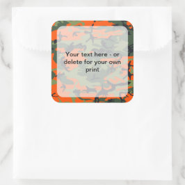 Kamouflage för orange och Grönt, militär, armé Fyrkantigt Klistermärke