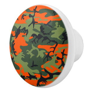 Kamouflage för orange och Grönt, militär, armé Knopp