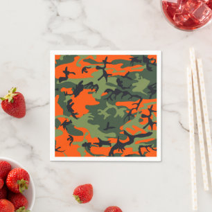 Kamouflage för orange och Grönt, militär, armé Pappersservett