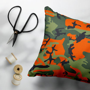 Kamouflage för orange och Grönt, militär, armé Prydnadskudde