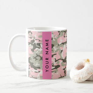 Kamouflage för rosa och Grönt Ditt namn Anpassa Kaffemugg