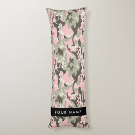 Kamouflage för rosa och Grönt Ditt namn Anpassa Kroppskudde