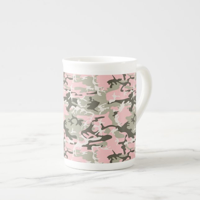 Kamouflage för rosa och Grönt, militär, armé Benporslin Mugg (Framsida höger)