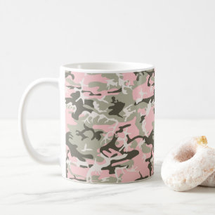 Kamouflage för rosa och Grönt, militär, armé Kaffemugg
