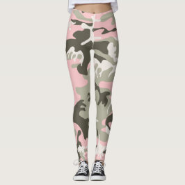 Kamouflage för rosa och Grönt, militär, armé Leggings