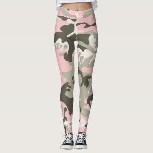 Kamouflage för rosa och Grönt, militär, armé Leggings