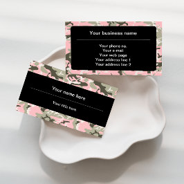 Kamouflage för rosa och Grönt, militär, armé Visitkort