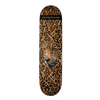 Kamouflage för vild katt för Luxe brun Leopardpäls Old School Skateboard Bräda 18 Cm