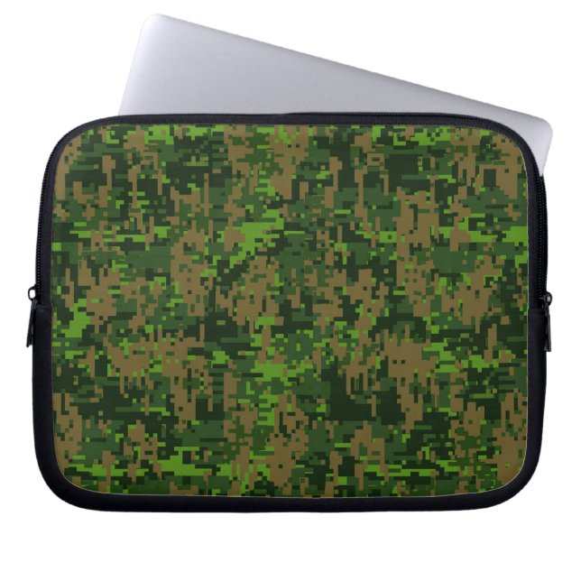 Kamouflage för Woodland Stil Digital Pixels Laptop Fodral (Framsidan)
