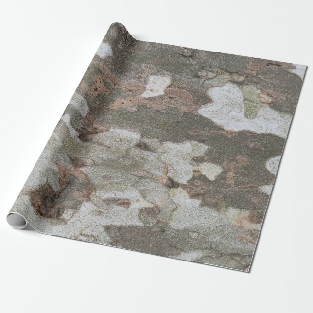 Kamouflage från flygplan träd ser ut som bark möns presentpapper (Utrullad)