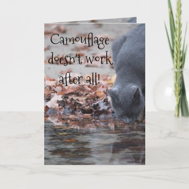 Kamouflage fungerar inte när allt kommer omkring kort (Framsida)