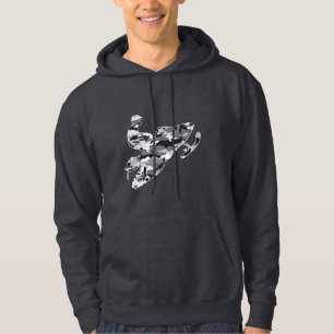 Kamouflage Grått Snowmobile Hoodie