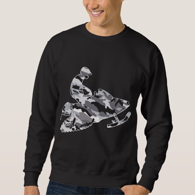 Kamouflage Grått Snowmobile Sweatshirt (Framsida)