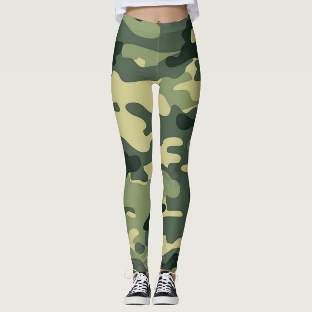 kamouflage-grönt leggings (Framsida)
