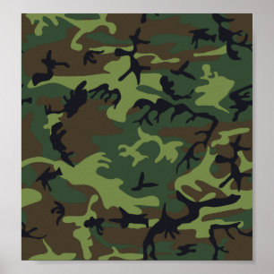 Kamouflage-Grönt Poster