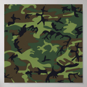 Kamouflage-Grönt Poster