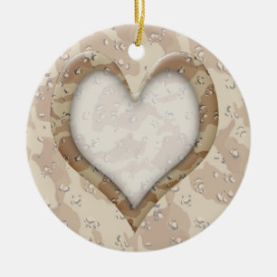 Kamouflage Heart - Desert Julgransprydnad Keramik