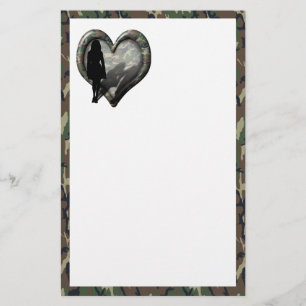 Kamouflage Heart - Kvinna saknas man Brevpapper