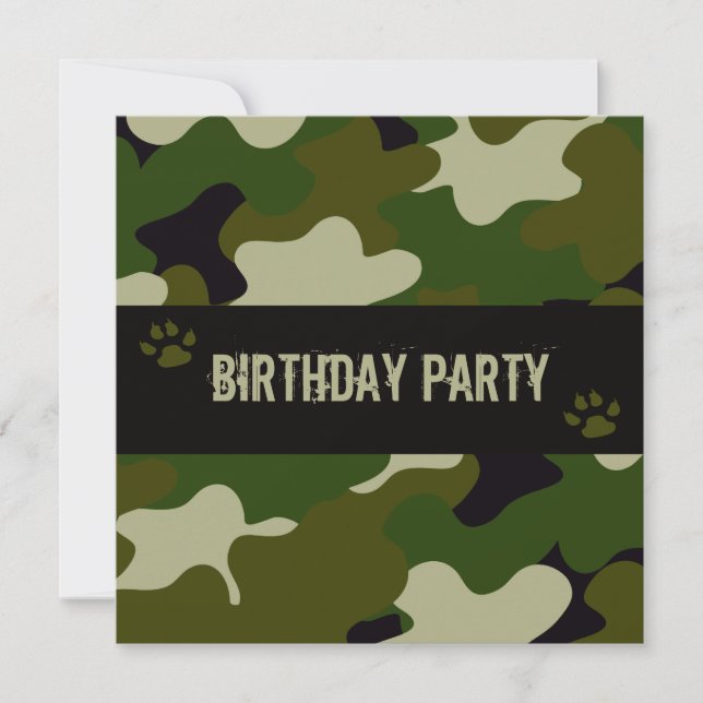 Kamouflage Inbjudningar (Framsida)
