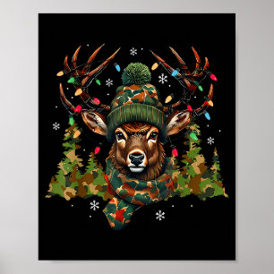Kamouflage Jakt Ren Hjort Jul Belysning Jul Poster