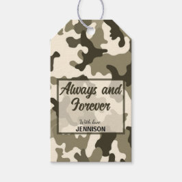 Kamouflage Jordnära Nyanser av Brun & Tan Presentetikett