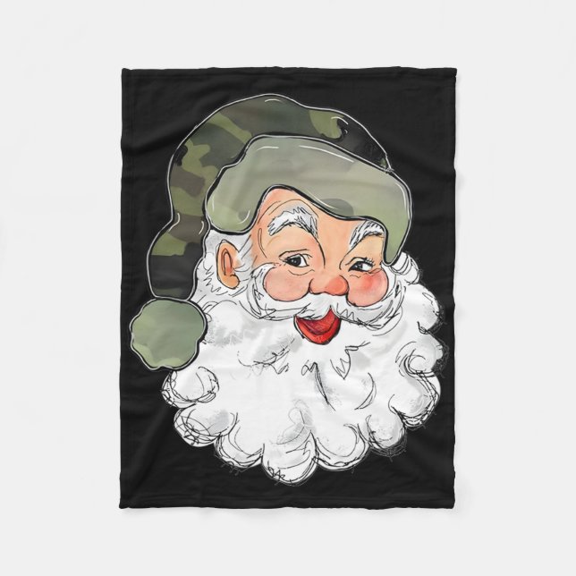Kamouflage Jul Tomte God Jul Barn Kamouflage Rolig Fleecefilt (Framsidan)