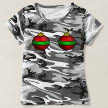 Kamouflage Julgransprydnads T-Shirt