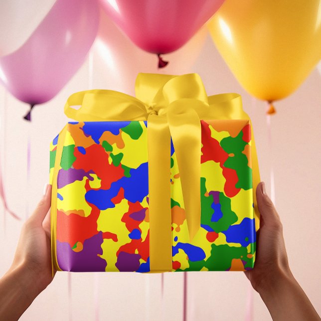 Kamouflage Kamouflage Regnbåge Färgrik Presentpapper (Skapare uppladdad)
