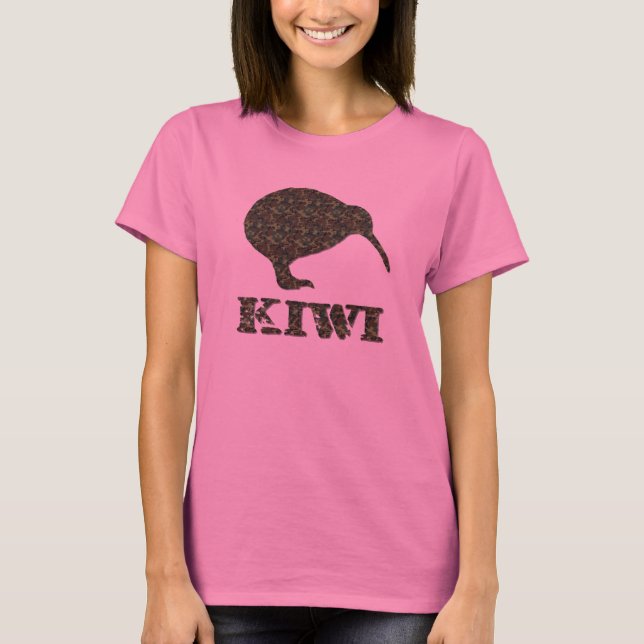 Kamouflage Kiwi Långärmad Damtröja Tee Shirt (Framsida)