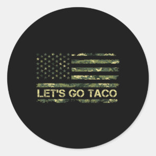 Kamouflage Låt oss Go Taco Betyder Trump Taco Memo Runt Klistermärke