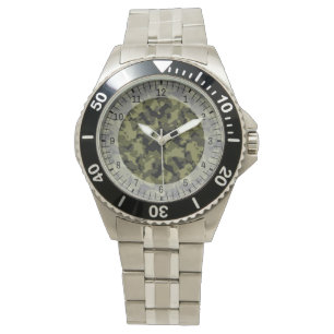 Kamouflage militärt stil mönster armbandsur