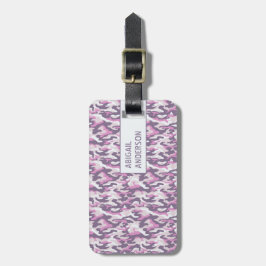 Kamouflage mönster i dubbel Grå och Rosa Bagagebricka