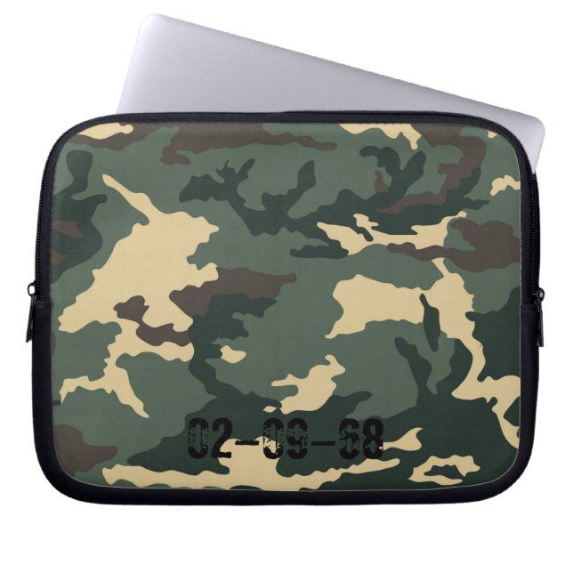 Kamouflage Mönster Laptop Sleeve (Framsidan)