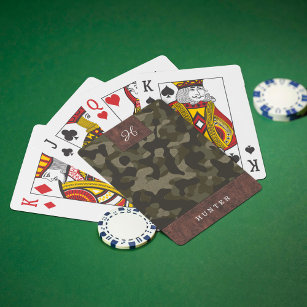 Kamouflage Mönster Namn & Monogram Casinokort